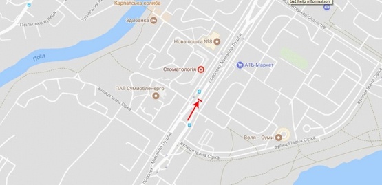 Схема рекламной плоскости по адресу Лушпы М. пр-т, 7