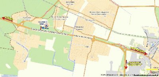 Схема рекламної площини за адресою Бориспольская трасса км 26+800 в Киев