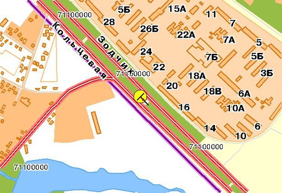 Схема рекламной плоскости по адресу Кольцевая дорога 17, напротив рынок Борщаговский, к пр-ту Победы, ст.м.Академгородок