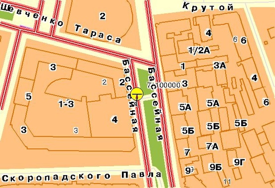 Схема рекламной плоскости по адресу Бессарабская площадь