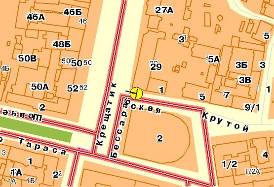 Схема рекламной плоскости по адресу Бессарабский рынок