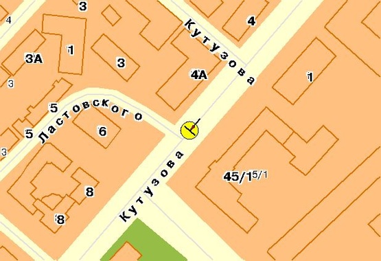 Схема рекламной плоскости по адресу Кутузова ул., на разделителе