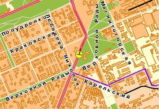 Схема рекламной плоскости по адресу Гагарина Ю. пр-т 22, в центр