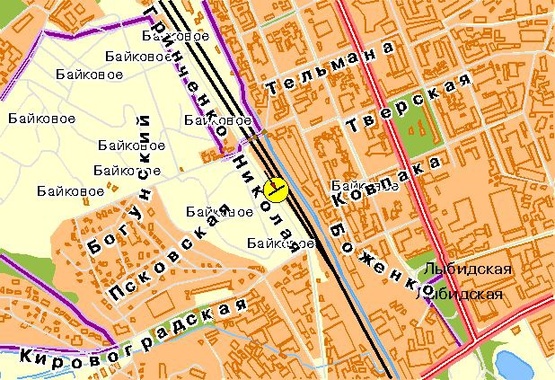 Схема рекламної площини за адресою Гринченко Н. ул., 10-й от Протасового Яра, из центра