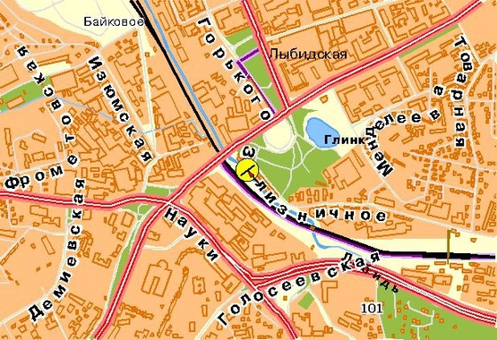 Схема рекламной плоскости по адресу Гринченко Н. ул., 17-й от Протасового Яра, от Южного моста, в центр