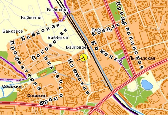 Схема рекламної площини за адресою Гринченко Н. ул., со стороны ул.Кировоградской, в центр