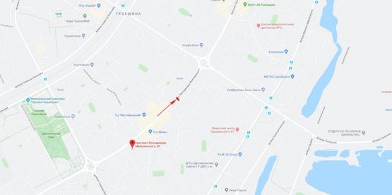 Схема рекламной плоскости по адресу Маяковского пр-т 32, к Анкары пл., из центра