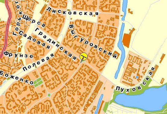 Схема рекламной плоскости по адресу Маяковского пр-т 63/12, пересечение с ул.Сабурова, из центра