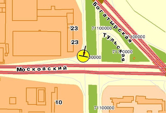 Схема рекламной плоскости по адресу Московський пр-т 23, возле ст.м.Петровка, на територии автостоянки