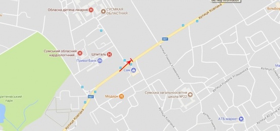 Схема рекламной плоскости по адресу Ковпака ул., перекресток