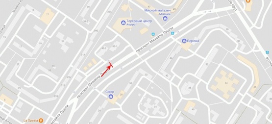 Схема рекламної площини за адресою Лушпы М. пр-т 43