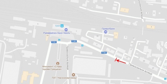 Схема рекламной плоскости по адресу Привокзальная ул., возле ж\д вокзала, №2