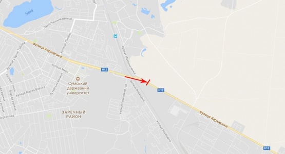 Схема рекламної площини за адресою Харьковская ул., возле СТО, ВАЗ