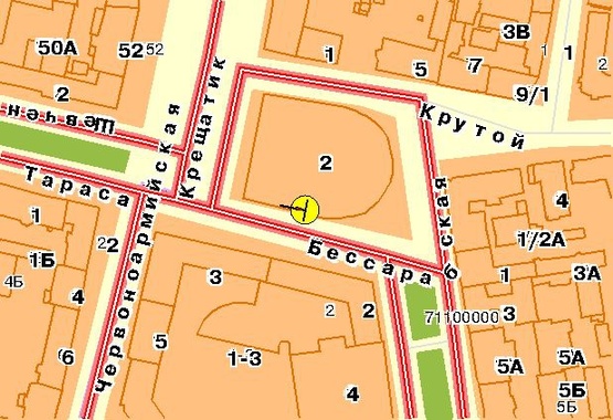 Схема рекламной плоскости по адресу Бессарабский рынок, на светофоре