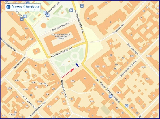Схема рекламної площини за адресою Контрактовая пл. / ул. Ильинская