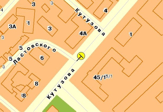 Схема рекламной плоскости по адресу Кутузова ул., на разделителе