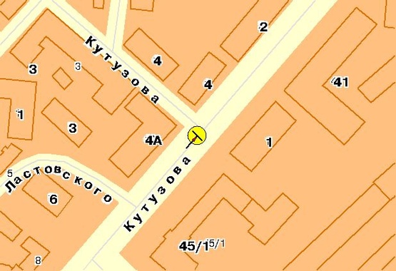 Схема рекламной плоскости по адресу Кутузова ул., на разделителе