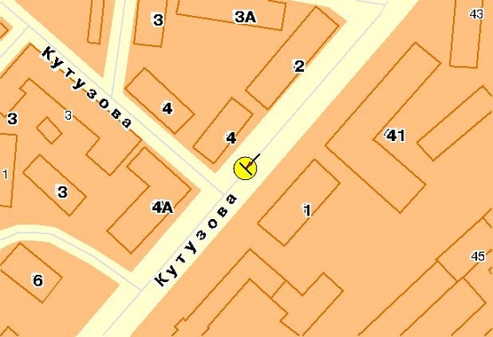 Схема рекламной плоскости по адресу Кутузова ул., на разделителе