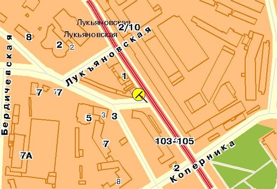 Схема рекламної площини за адресою Артема ул., поворот на ул.Дегтяревскую, правый, из центра