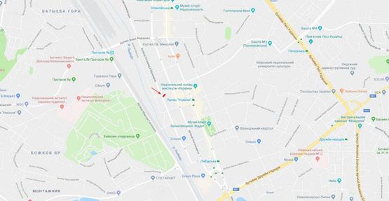 Схема рекламной плоскости по адресу Малевича Казимира ул. 73, возле ул.Владимиро-Лыбедская, из центра