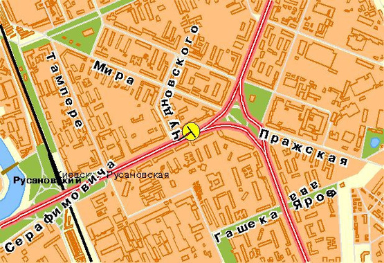 Схема рекламной плоскости по адресу Воссоединения пр-т 6, 1-й от Ленинградской пл., из центра