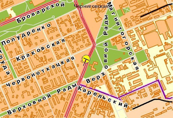 Схема рекламной плоскости по адресу Гагарина Ю. пр-т, 120 м к ул.Лебедева, из центра