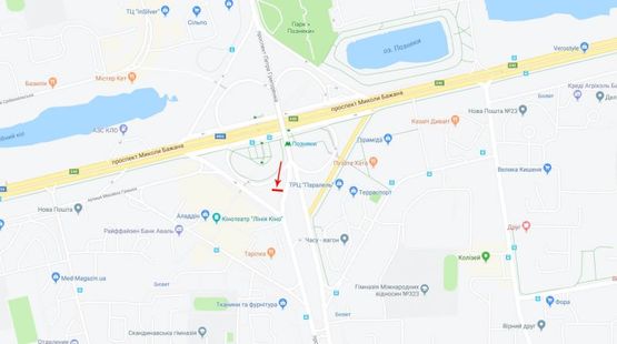 Схема рекламной плоскости по адресу Григоренка Петра пр-т, напротив магазина Билла, развязка, в сторону ТЦ МЕТРО