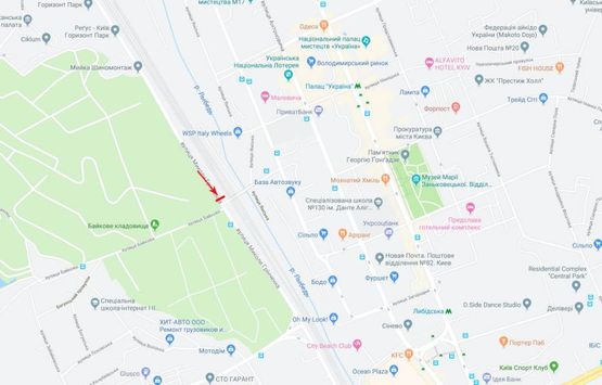 Схема рекламной плоскости по адресу Гринченко Н. ул., 7-й от Протасового Яра, возле ул.Байковой, из центра