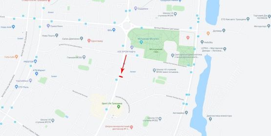 Схема рекламной плоскости по адресу Маяковского пр-т 52, к пр-ту Ватутина