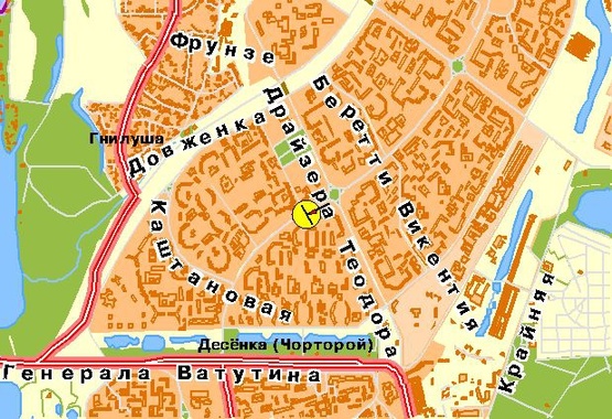 Схема рекламной плоскости по адресу Маяковского пр-т, возле ул.Архитектора Николаева, к Керченской пл., в центр