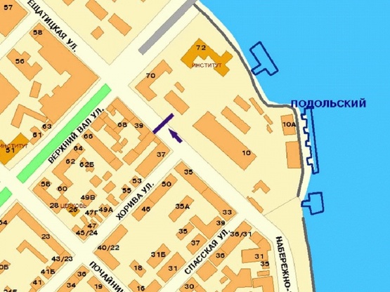 Схема рекламной плоскости по адресу Набережно-Крещатицкая ул. 70, перекресток с ул.В.Вал, на Рыбальский мост