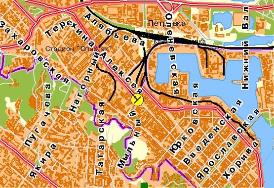 Схема рекламной плоскости по адресу Новоконстантиновская ул., возле ул.Заводской, в центр