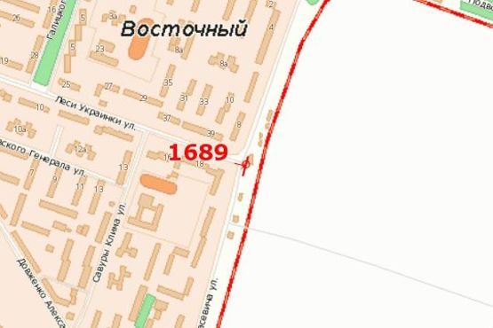 Схема рекламной плоскости по адресу Протасевича вул. - Лесі Українки вул.