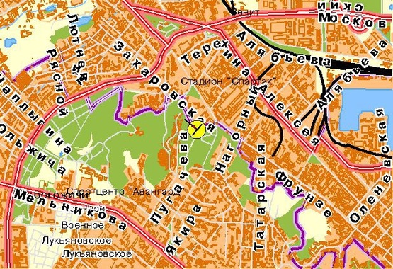 Схема рекламной плоскости по адресу Подольский  спуск, со стороны ул.Фрунзе, в центр