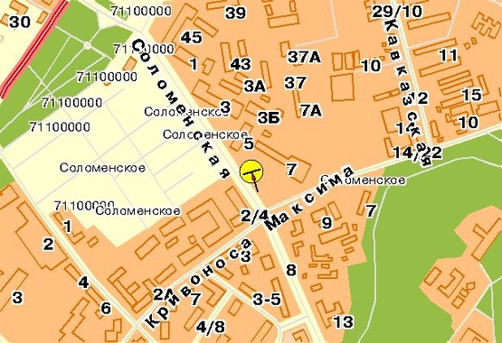 Схема рекламной плоскости по адресу Соломенская ул. 7, возле ул.М.Кривоноса, в сторону Соломенской пл., в центр