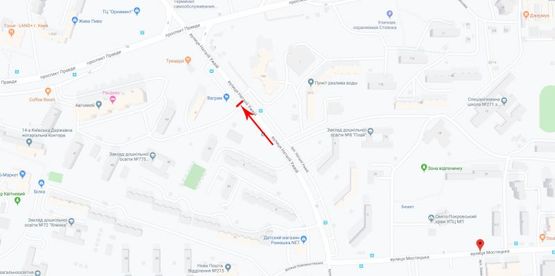 Схема рекламной плоскости по адресу Ужвий Наталии ул. 19/3, к пр-ту Правды