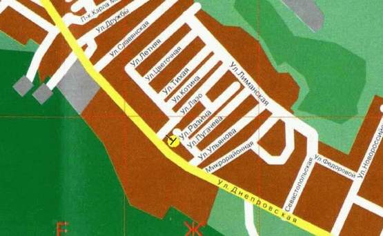 Схема рекламної площини за адресою Днепровская ул. 316, возле Авторынка, в центр