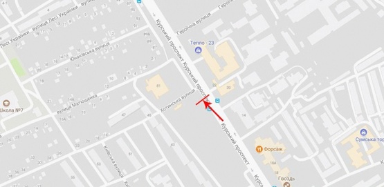 Схема рекламної площини за адресою Курский пр-т 45