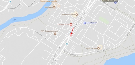 Схема рекламної площини за адресою Лушпы М. пр-т, 7