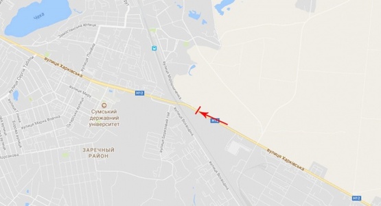 Схема рекламної площини за адресою Харьковская ул., возле СТО, ВАЗ