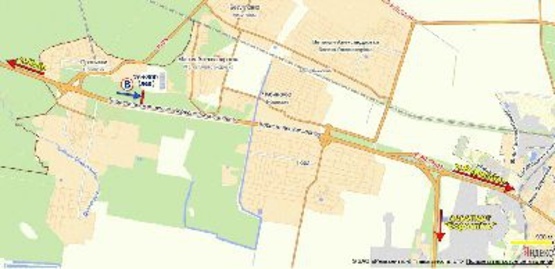 Схема рекламної площини за адресою Бориспольская трасса км 26+800 из Киева