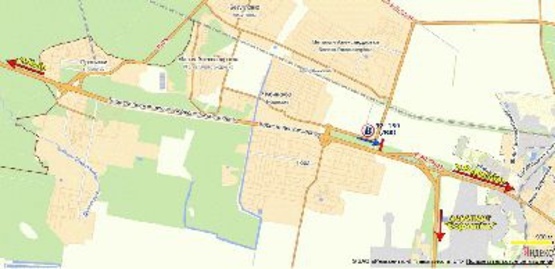 Схема рекламной плоскости по адресу Бориспольская трасса км 32+150 из Киева