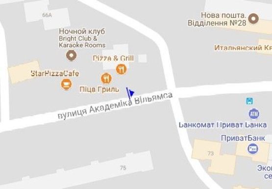 Схема рекламной плоскости по адресу Академика Вильямса ул., 66/1