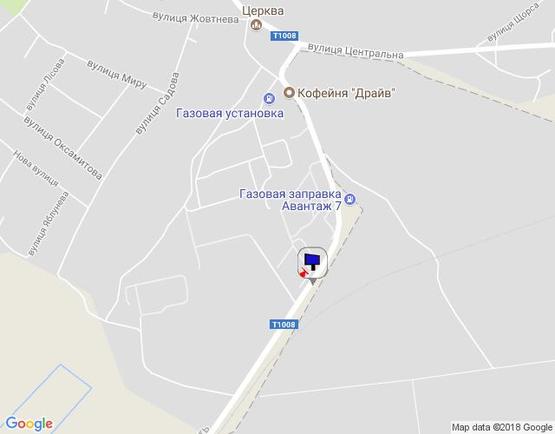 Схема рекламной плоскости по адресу с. Пухівка, вул. Радгоспна, в'їзд