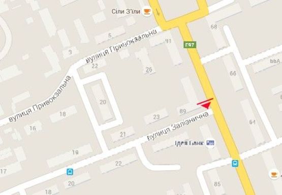 Схема рекламной плоскости по адресу Ушакова пр. - Железнодорожная ул.