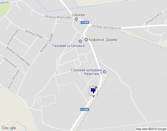 Схема рекламной плоскости по адресу с. Пухівка, вул. Радгоспна, виїзд