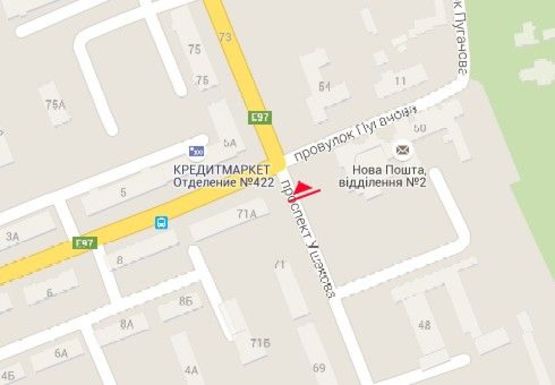 Схема рекламной плоскости по адресу Ушакова пр. - Пугачева ул.