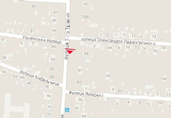 Схема рекламной плоскости по адресу 1 Мая ул., 99, из центра