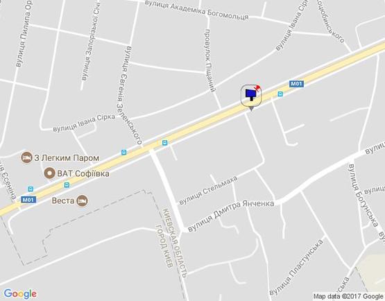 Схема рекламной плоскости по адресу м.Бровари, вул.Київська, 60, перетин з вул.Стельмаха