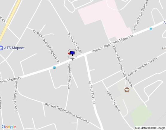 Схема рекламної площини за адресою м.Бровары, вул.Я. Мудрого, 36, перетин з вул.Гоголя